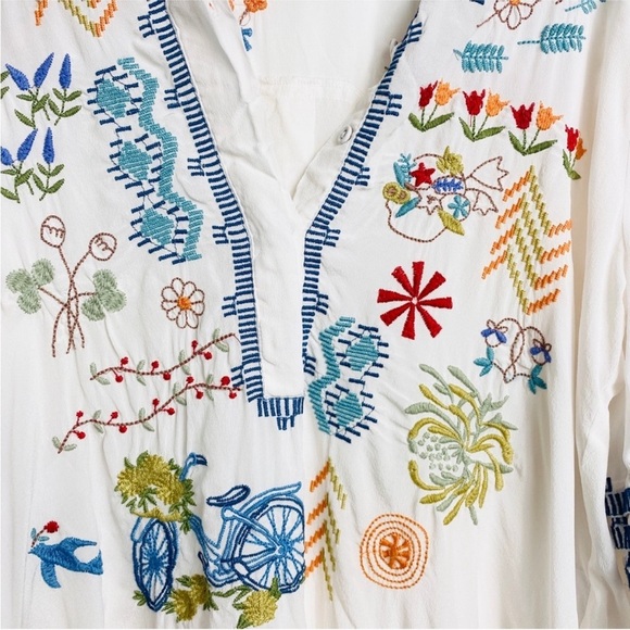 Johnny Was 100% silk embroidered blouse NEW - Picture 15 of 15